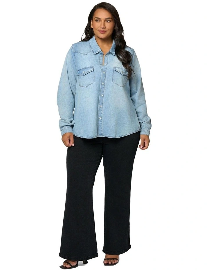 Lyric Denim Shirt in Blue image 1