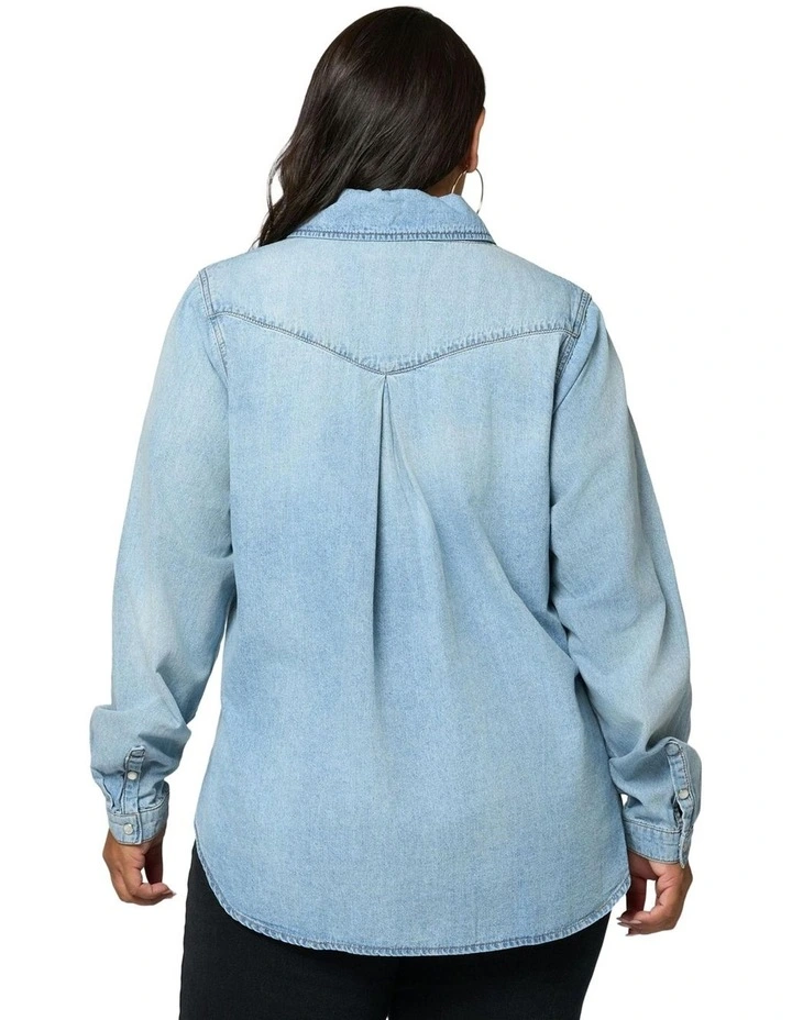 Lyric Denim Shirt in Blue image 2