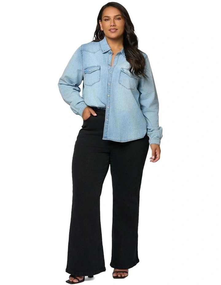 Lyric Denim Shirt in Blue image 4