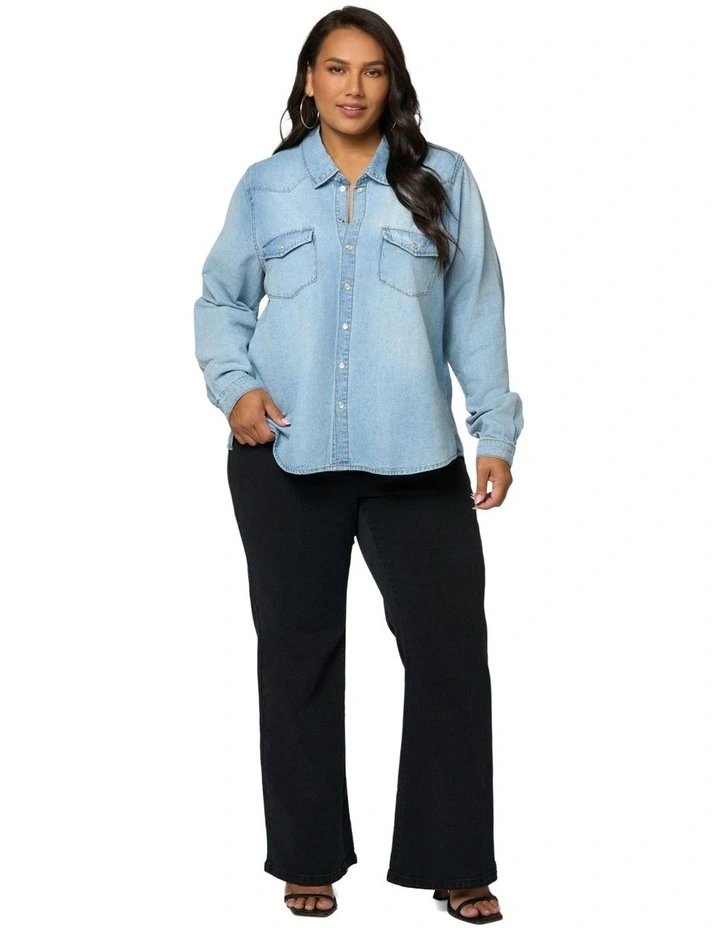 Lyric Denim Shirt in Blue image 6