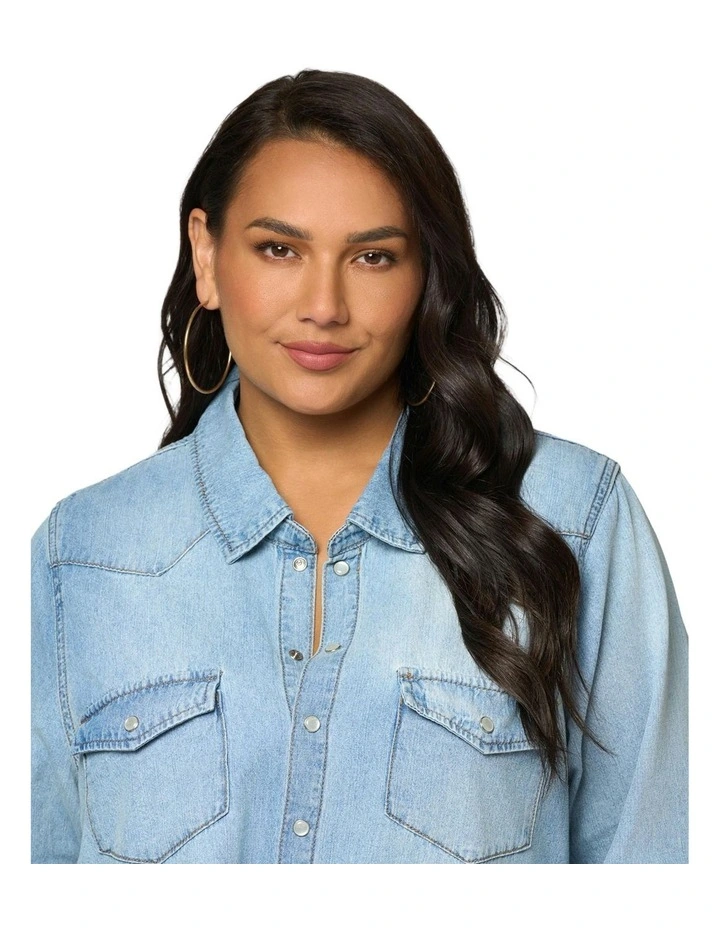 Lyric Denim Shirt in Blue image 7