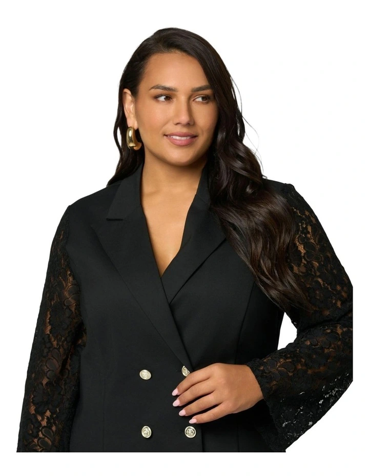 Envy Lace Tuxedo Mini Dress in Black image 6