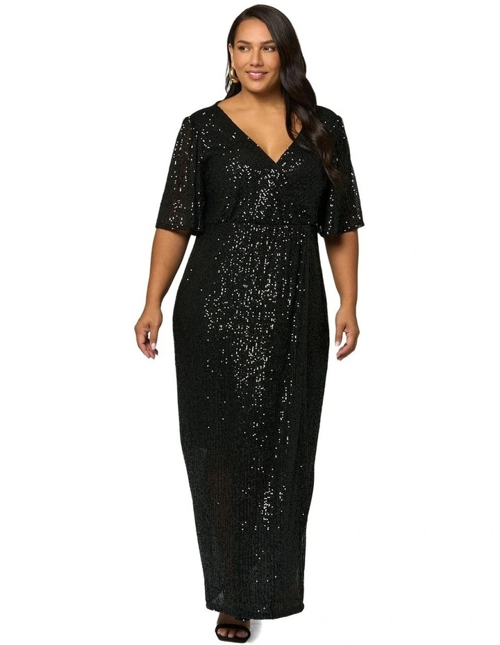 Lure Sequin Maxi Dress in Black image 4