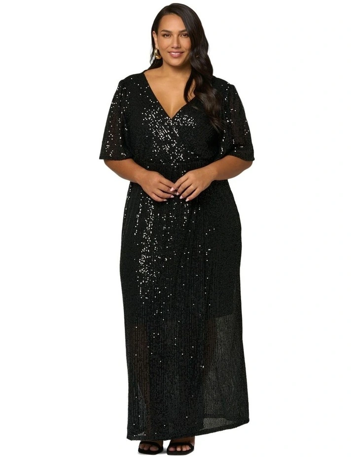 Lure Sequin Maxi Dress in Black image 5