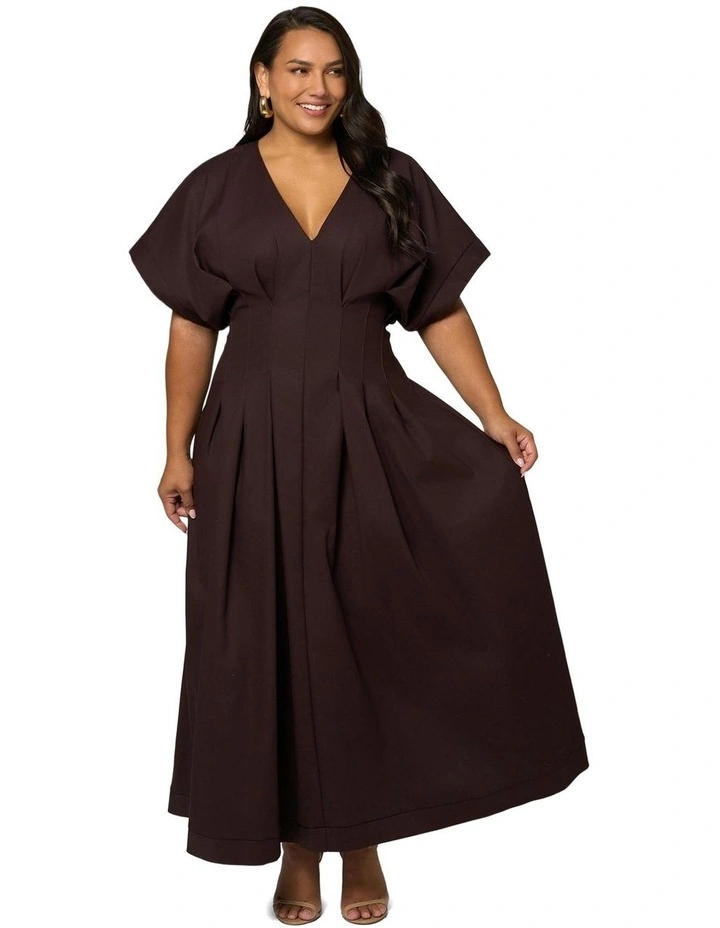 Magnetic Pull Maxi Dress in Brown image 5