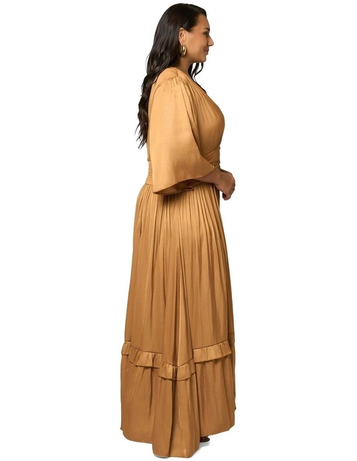 Work It Maxi Dress in Gold image 3