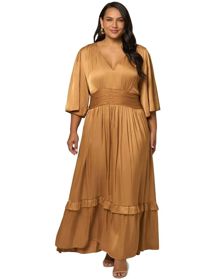 Work It Maxi Dress in Gold image 4