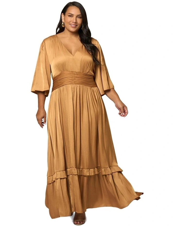 Work It Maxi Dress in Gold image 5