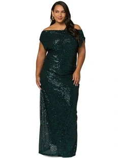 Platinum Nights Sequin Maxi Dress in Blue