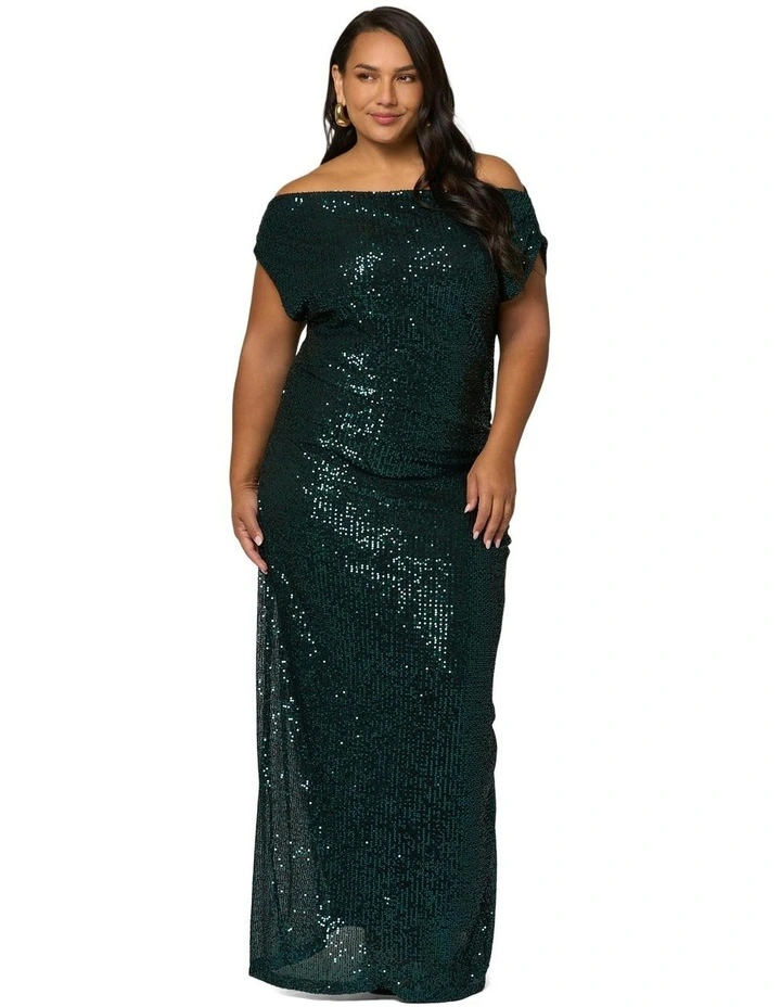 Platinum Nights Sequin Maxi Dress in Blue image 1