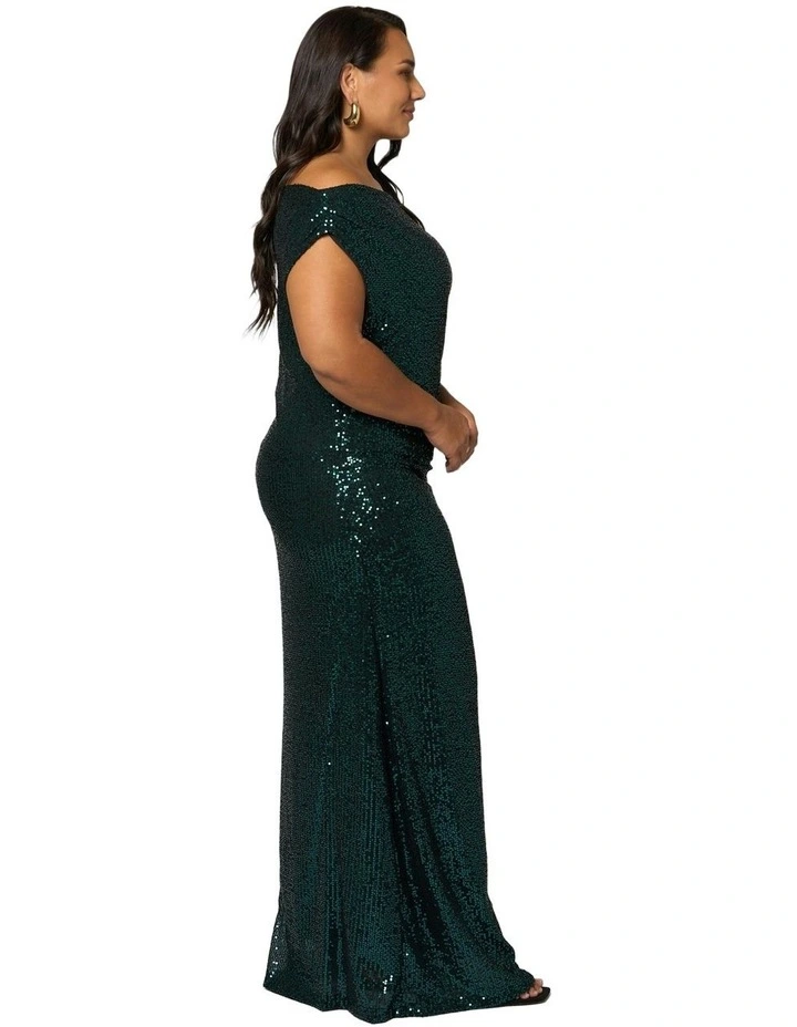 Platinum Nights Sequin Maxi Dress in Blue image 3