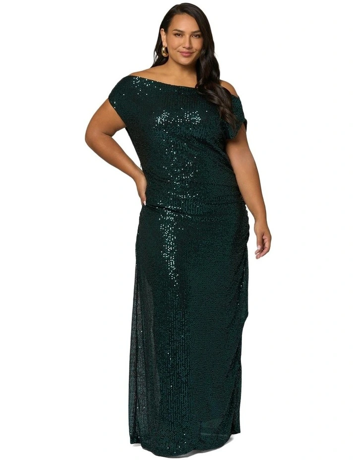 Platinum Nights Sequin Maxi Dress in Blue image 4
