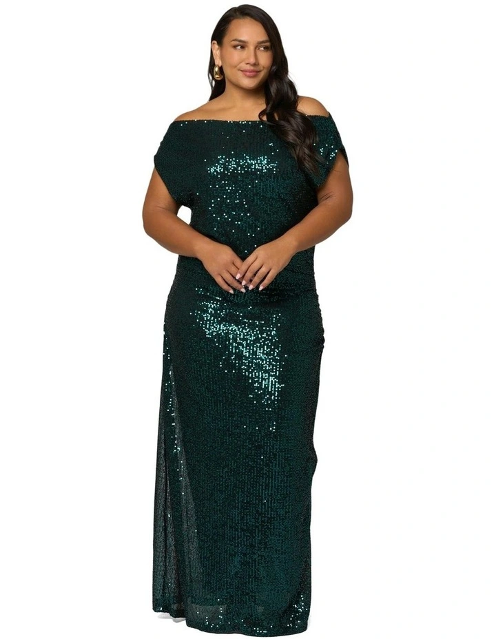 Platinum Nights Sequin Maxi Dress in Blue image 5