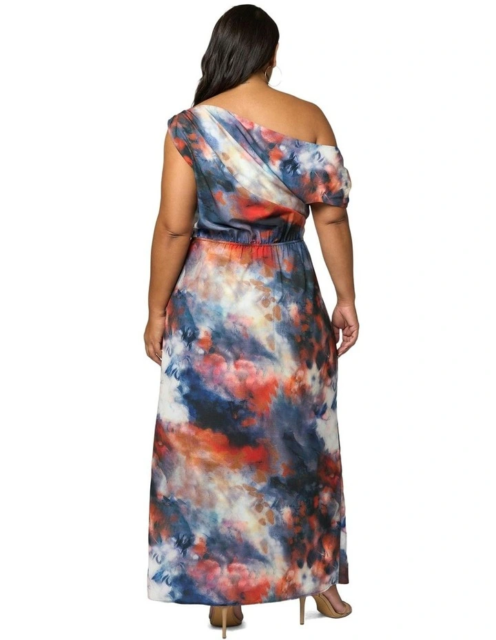Phantom Maxi Satin Dress in Multi image 2