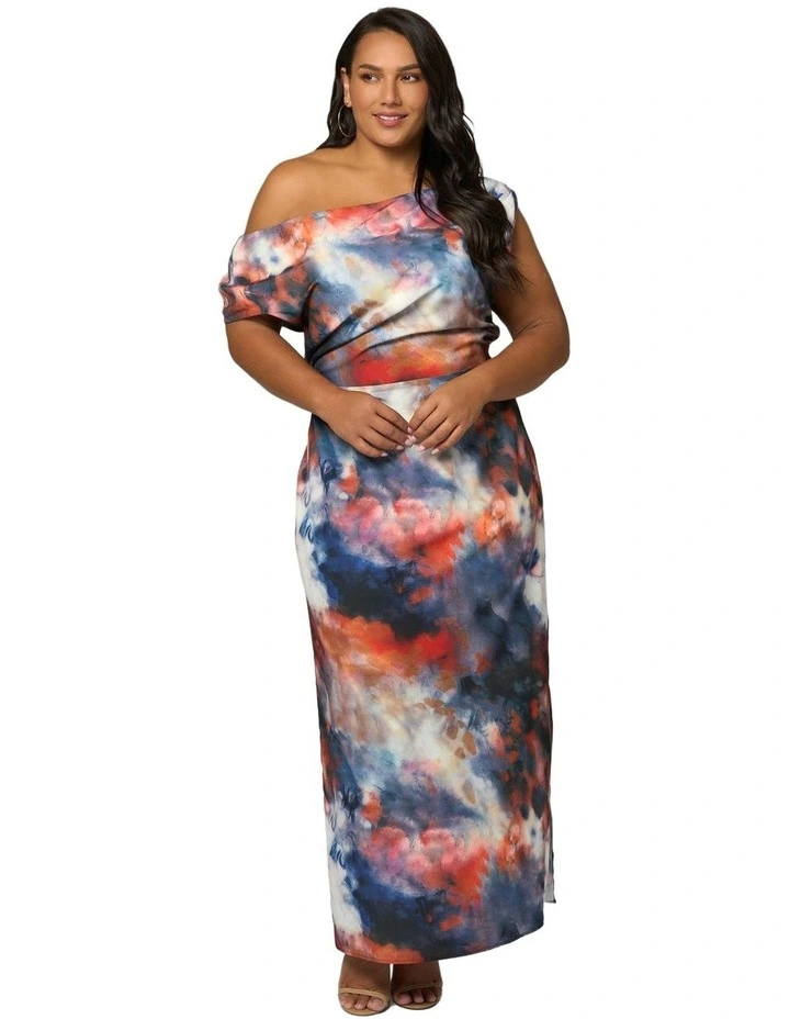 Phantom Maxi Satin Dress in Multi image 5