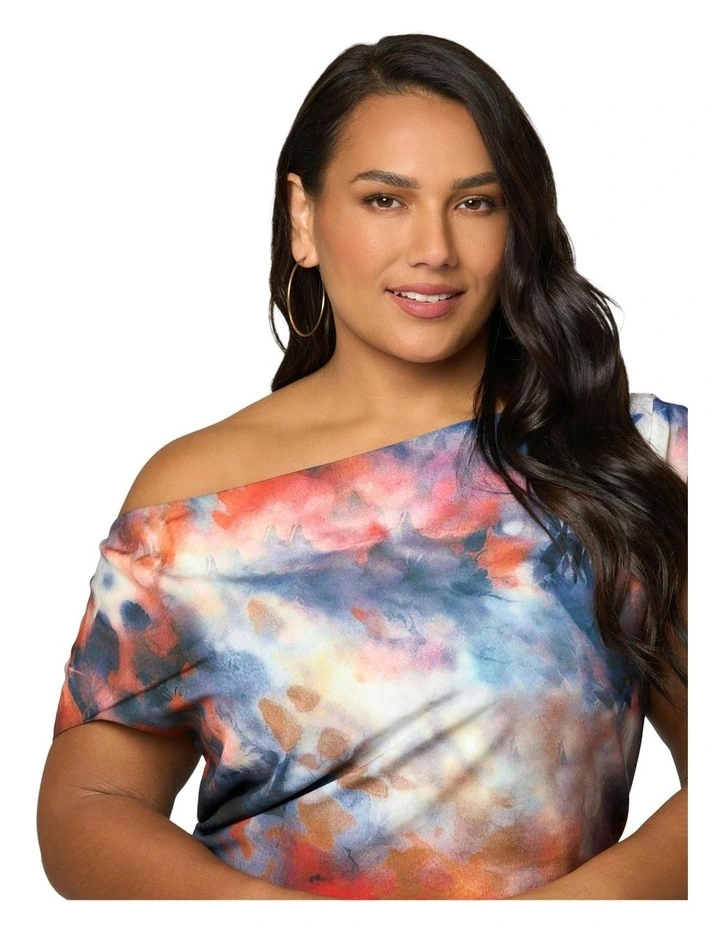 Phantom Maxi Satin Dress in Multi image 6