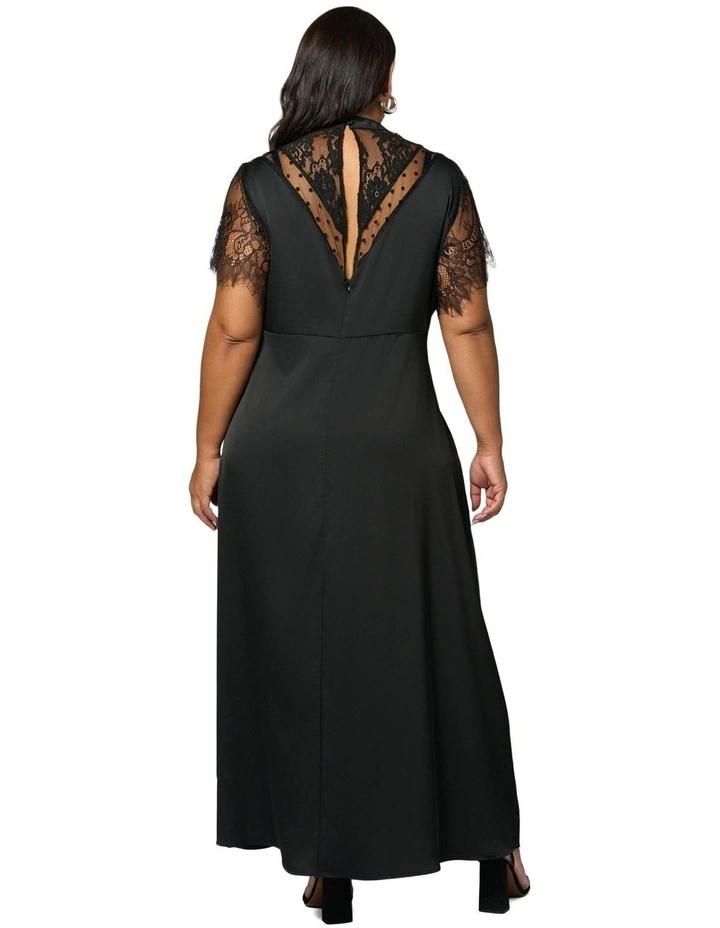 Mayhem Satin Maxi Dress in Black image 2