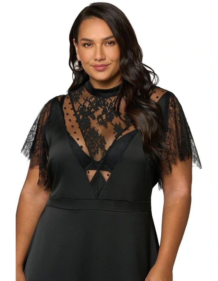 Mayhem Satin Maxi Dress in Black image 6