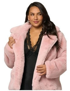 Midnight Aura Fur Jacket in Pink