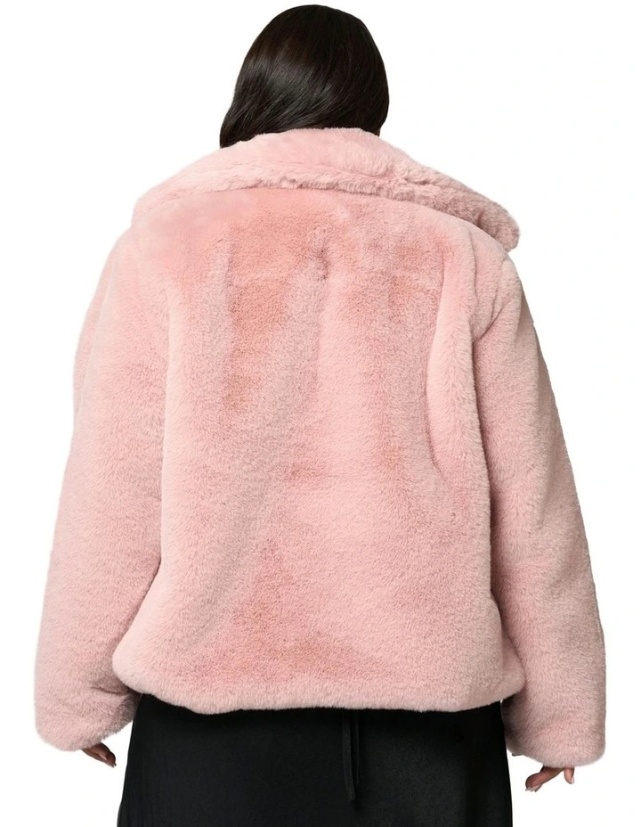Midnight Aura Fur Jacket in Pink image 2
