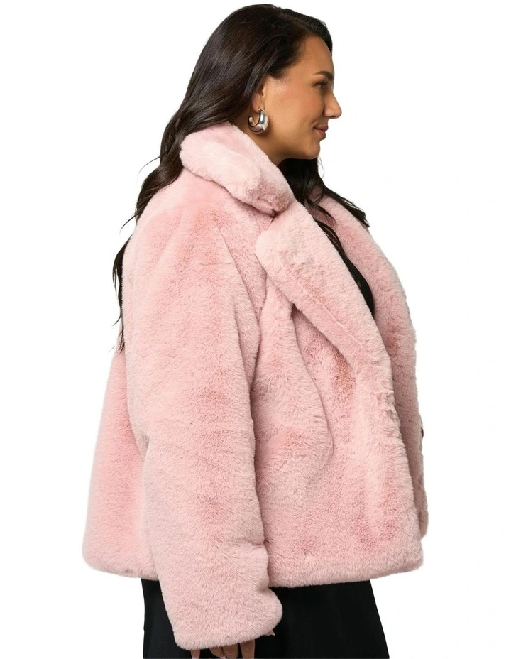 Midnight Aura Fur Jacket in Pink image 3