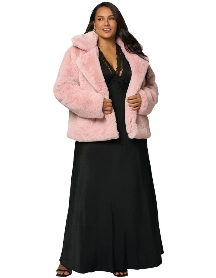 Midnight Aura Fur Jacket in Pink image 4