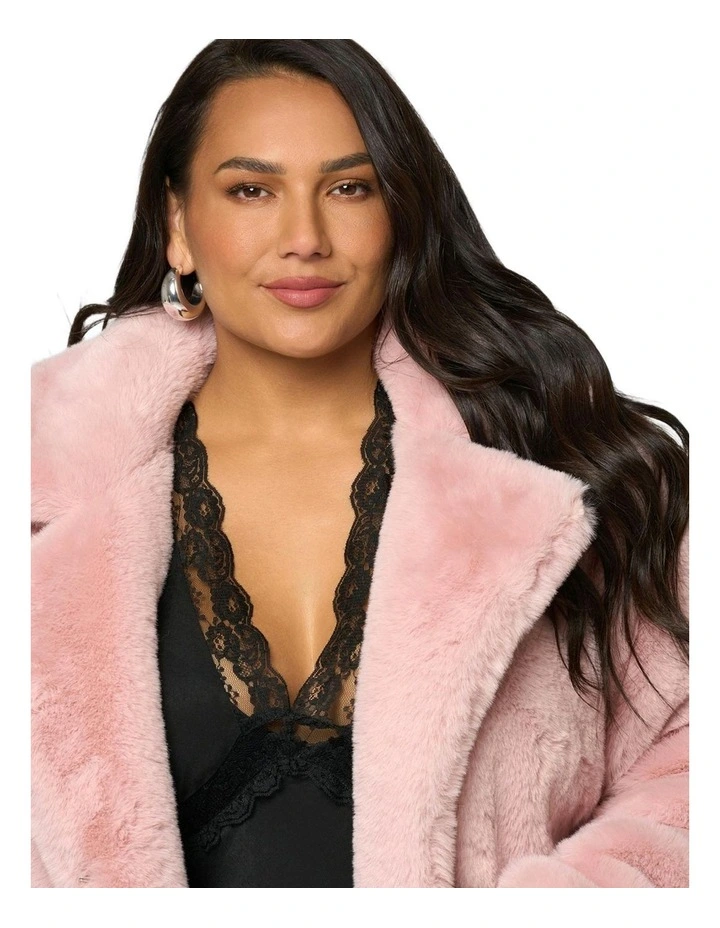 Midnight Aura Fur Jacket in Pink image 6