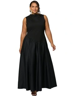 Steel Rose Maxi Dress in Black