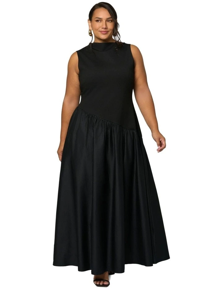 Steel Rose Maxi Dress in Black image 1