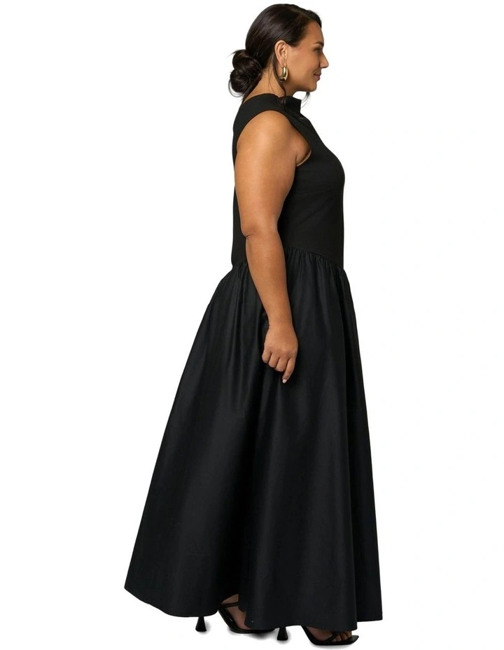 Steel Rose Maxi Dress in Black image 3