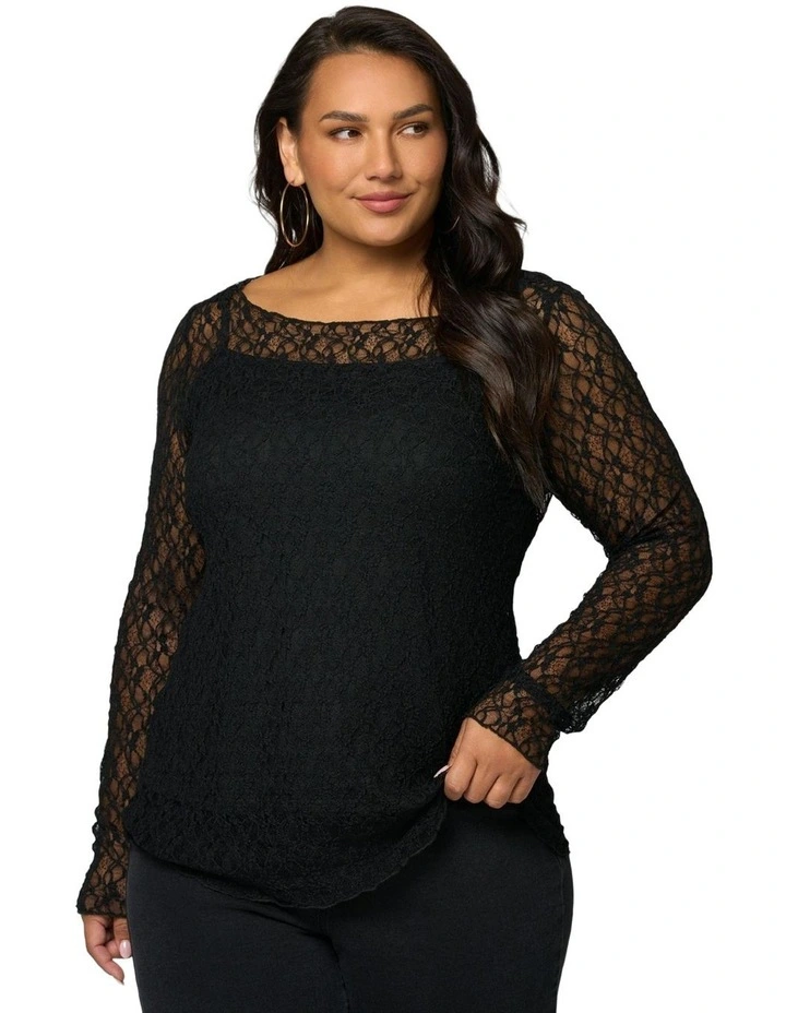 Urban Chaos Lace Top in Black image 1