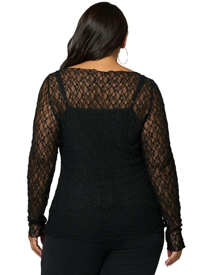Urban Chaos Lace Top in Black image 2