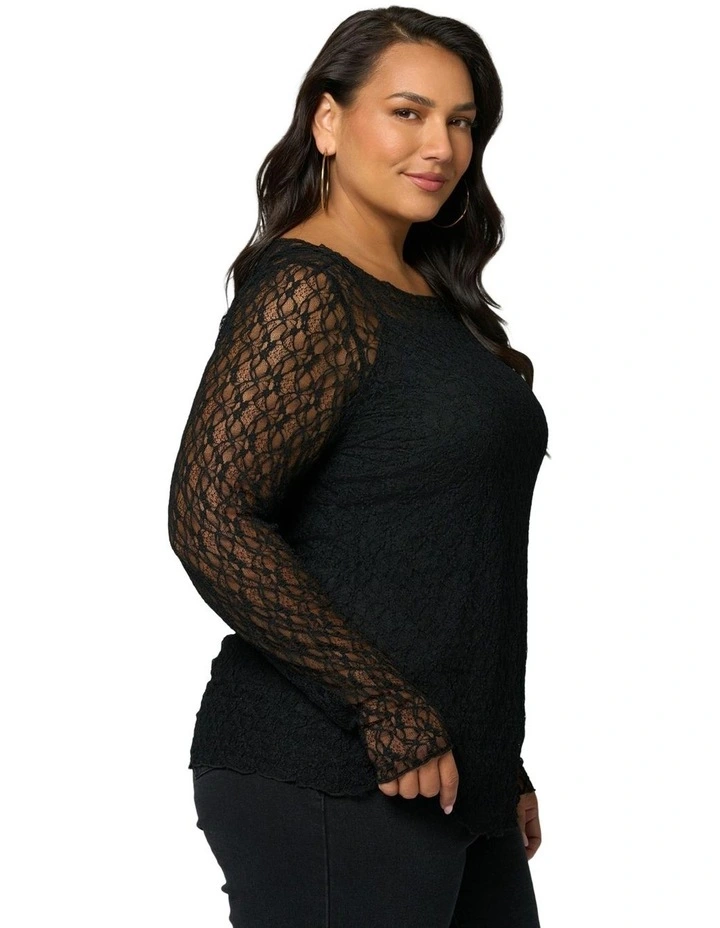 Urban Chaos Lace Top in Black image 3