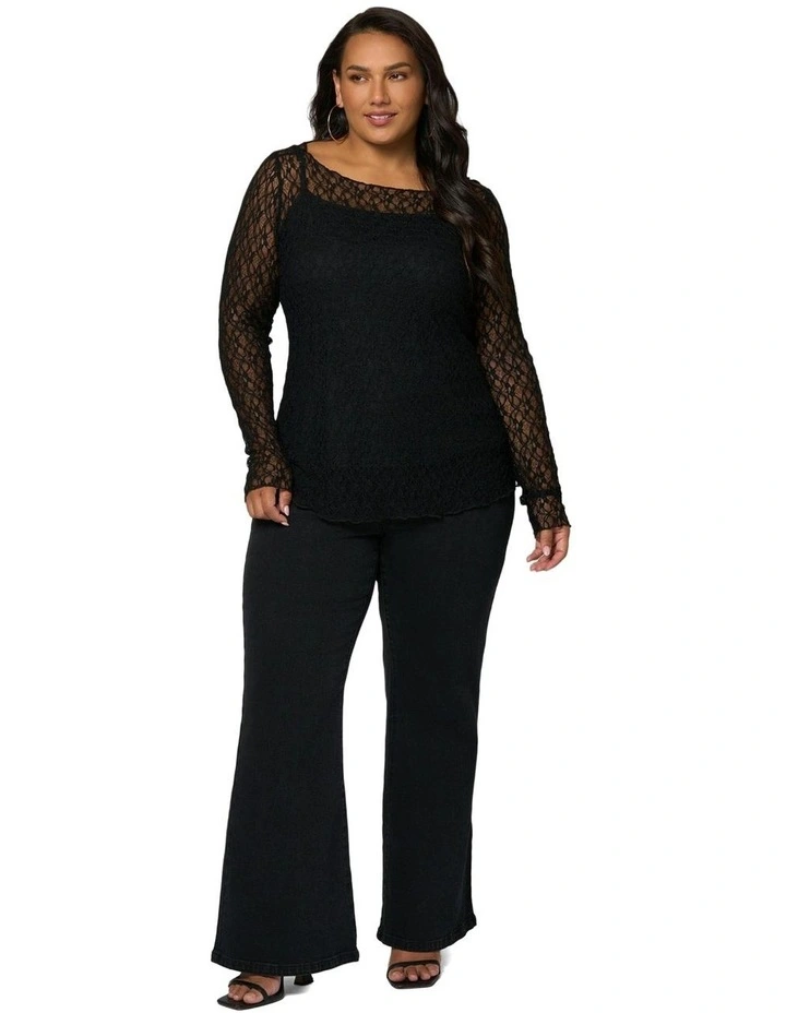 Urban Chaos Lace Top in Black image 4