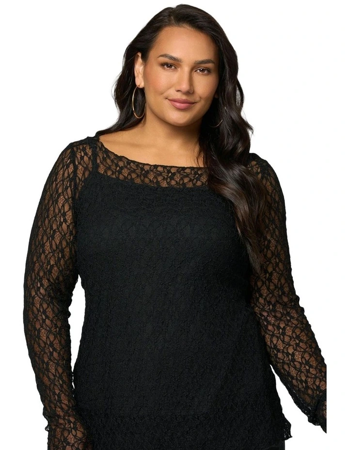 Urban Chaos Lace Top in Black image 7