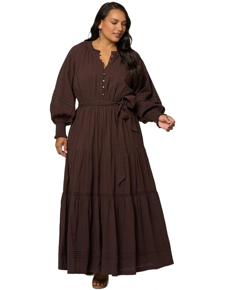 Bohemian Mirage Maxi Dress in Chocolate image 1