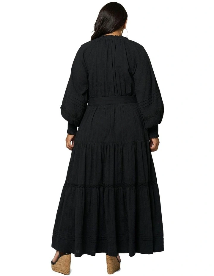 Bohemian Mirage Maxi Dress in Black image 2