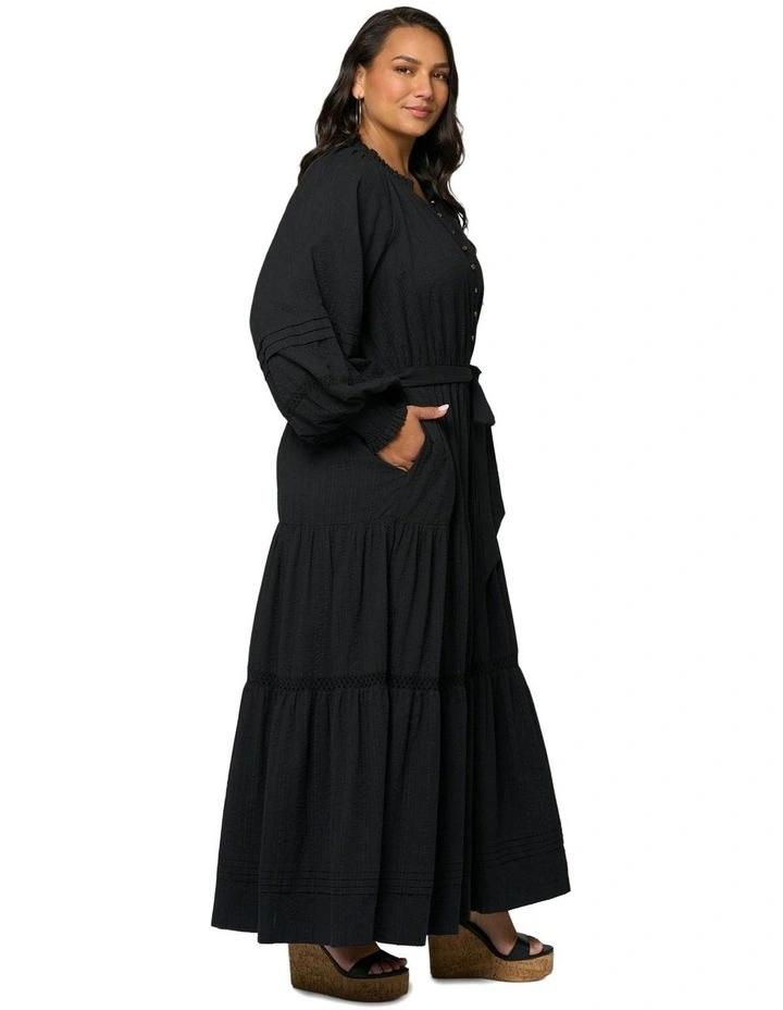 Bohemian Mirage Maxi Dress in Black image 3