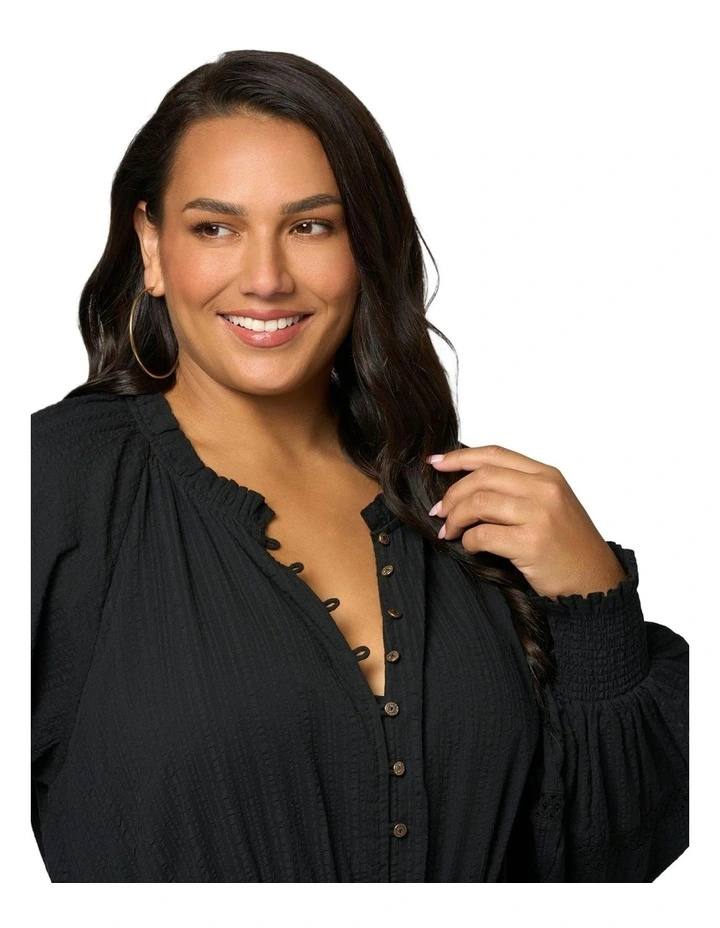 Bohemian Mirage Maxi Dress in Black image 6