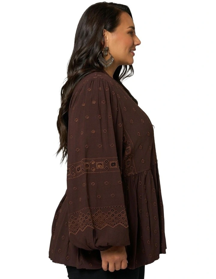 Aura Blouse in Brown image 3