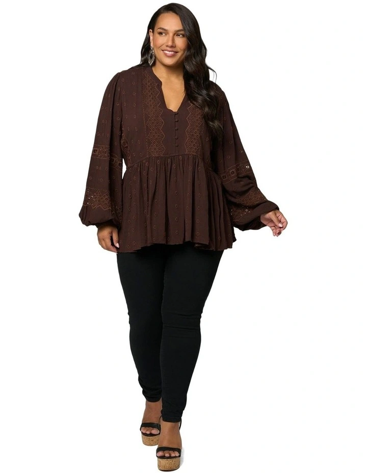Aura Blouse in Brown image 4