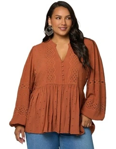 Aura Blouse in Brown