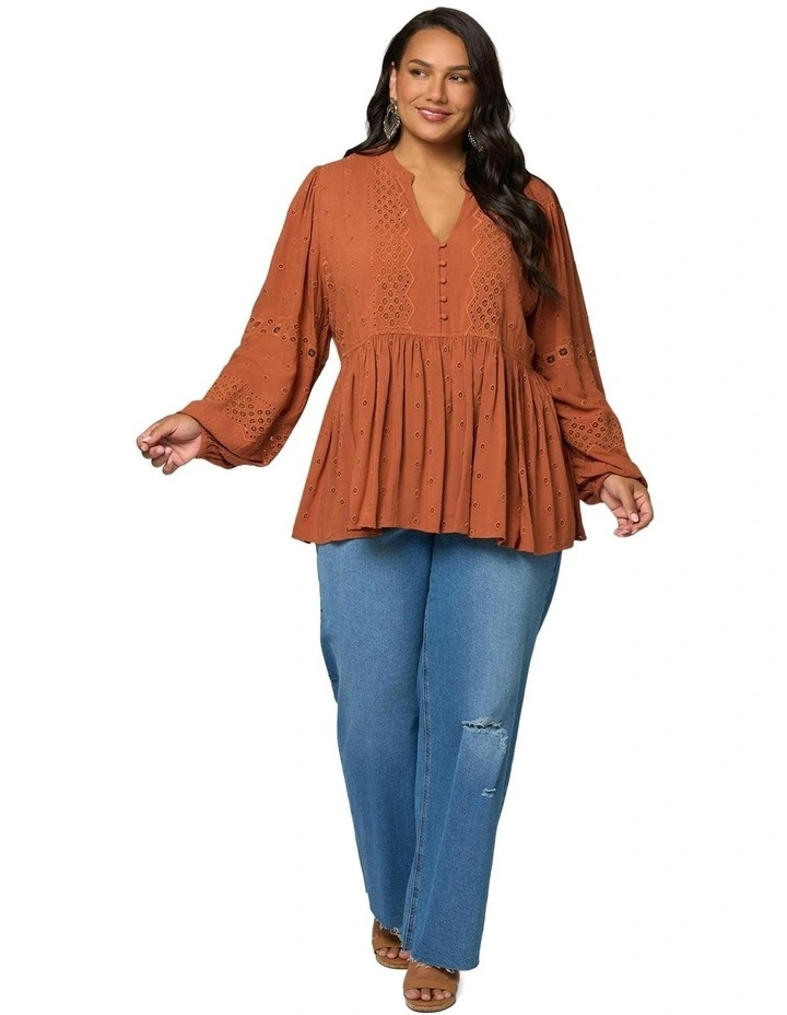 Aura Blouse in Brown image 4