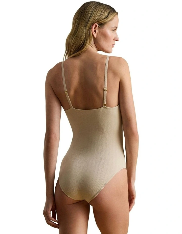 Herringbone Seamless Lingerie Bodysuit in Light Truffle image 2