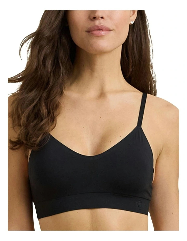 Luxe Smoothing Lightly Lined Wirefree Seamless Bralette in Black image 1