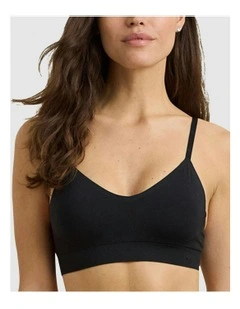 Luxe Smoothing Lightly Lined Wirefree Seamless Bralette in Black