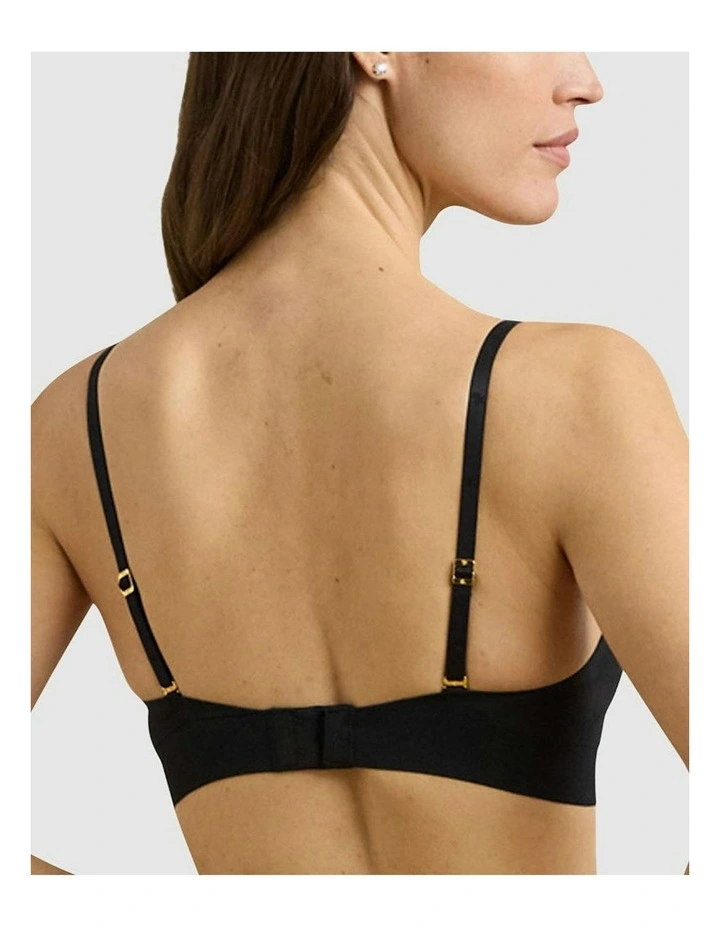 Luxe Smoothing Lightly Lined Wirefree Seamless Bralette in Black image 2