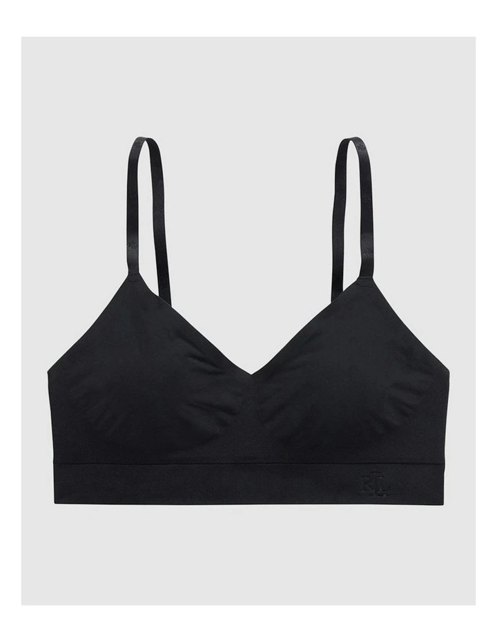 Luxe Smoothing Lightly Lined Wirefree Seamless Bralette in Black image 3