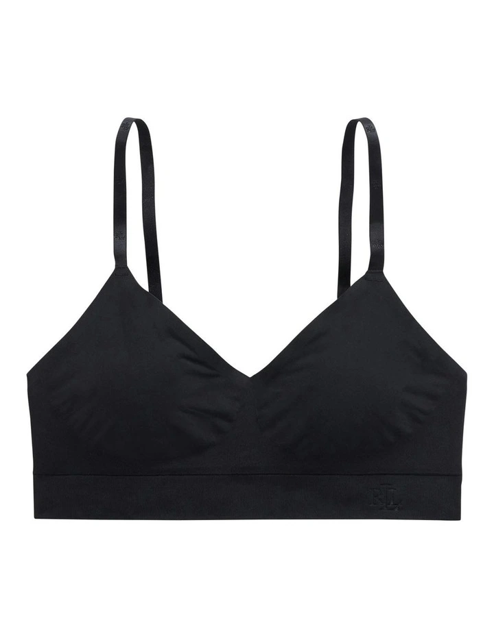 Luxe Smoothing Lightly Lined Wirefree Seamless Bralette in Black image 6
