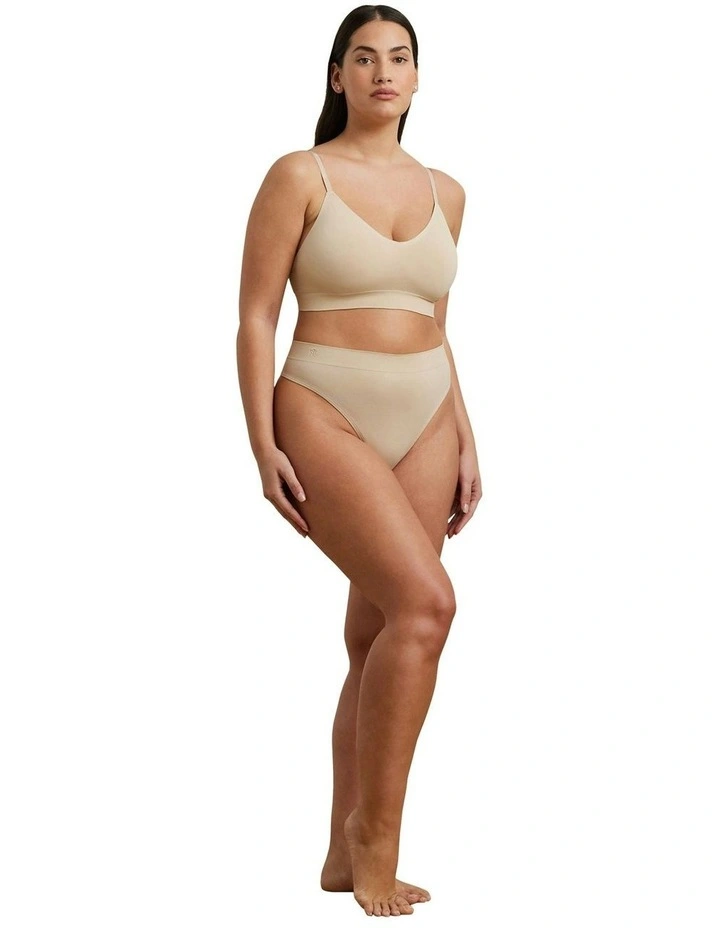 Lauren Seamless Recycled Jersey Thong in Light Truffle image 4